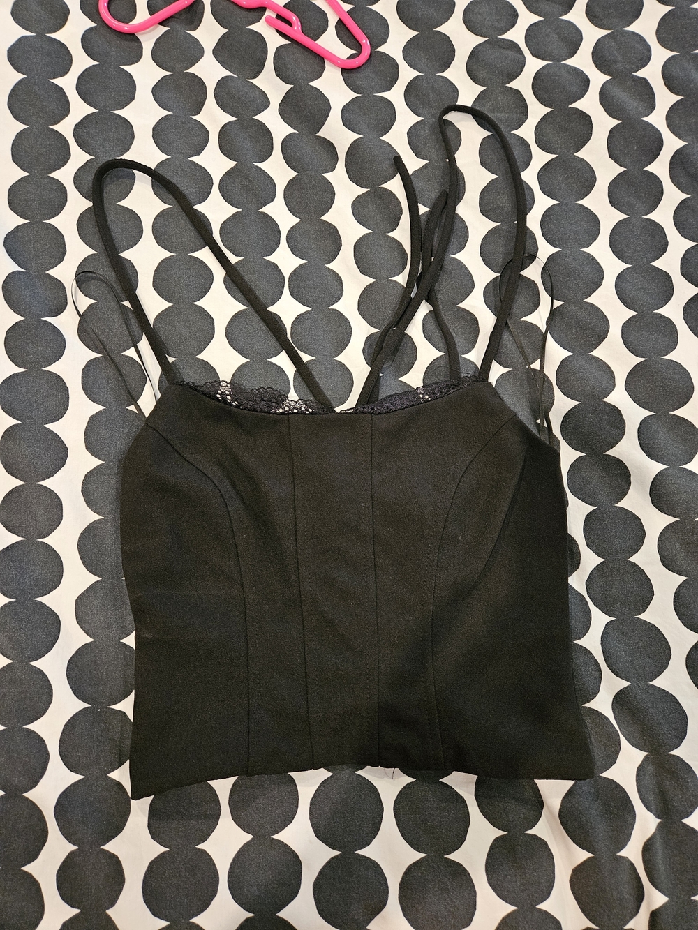 Black Lace Up  Cami Top